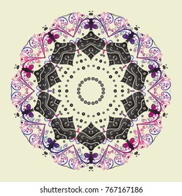 Vector illustration. Christmas snowflake of decoration on snow. Christmas festive background.