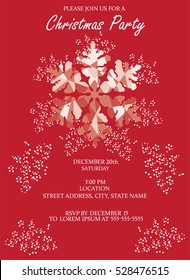 vector illustration of a Christmas snowflake invitation 