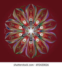 Vector illustration. Christmas Snowflakes Background. Vector christmas abstract colorful background with cute snowflake. Cute Pattern. Pattern of snowflakes.