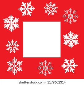 vector illustration of a Christmas snowflakes frame