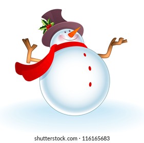 Vector illustration of Christmas Snowman