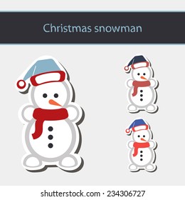 Vector illustration with christmas and snowman