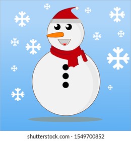 Vector illustration of a Christmas snowman compilation coming.
