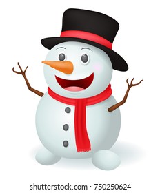 Vector Illustration of Christmas Snowman family 