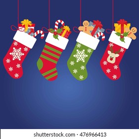 Vector Illustration:
Christmas socks with gifts