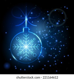 Vector illustration of a Christmas sparkling ball