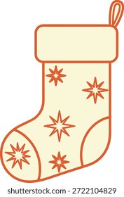 Vektorgrafik von Weihnachtsstrumpf mit festlichem SternbildVektorgrafik von Weihnachtsstrumpf mit festlichem Sternbild