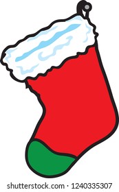 Vector illustration of a Christmas stocking icon or symbol