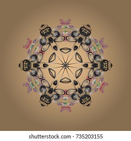Vector illustration. Christmas Stylized beige, gray and neutral Snowflakes on a beige, gray and neutral colors.