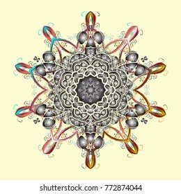 Vector illustration. Christmas Stylized beige, gray and neutral Snowflakes on a beige, gray and neutral colors.