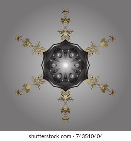 Vector illustration. Christmas Stylized gray, brown and neutral Snowflakes on a gray, brown and neutral colors.