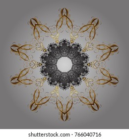 Vector illustration. Christmas Stylized gray, brown and beige Snowflakes on a gray, brown and beige colors.
