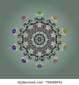 Vector illustration. Christmas Stylized neutral, gray and white Snowflakes on a neutral, gray and white colors.