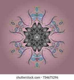 Vector illustration. Christmas Stylized neutral, gray and blue Snowflakes on a neutral, gray and blue colors.