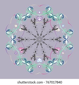 Vector illustration. Christmas Stylized neutral, gray and blue Snowflakes on a neutral, gray and blue colors.