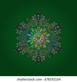 Vector illustration. Christmas Stylized Snowflakes on a colorful background.