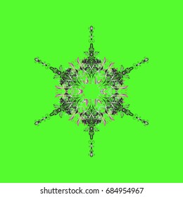Vector illustration. Christmas Stylized Snowflakes on a colorful background.
