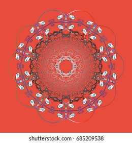 Vector illustration. Christmas Stylized Snowflakes on a colorful background.