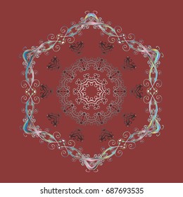 Vector illustration. Christmas Stylized Snowflakes on a colored background.