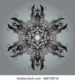 Vector illustration. Christmas Stylized Snowflakes on a colorful background.