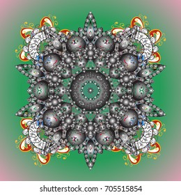 Vector illustration. Christmas Stylized Snowflakes on a colored background.