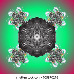 Vector illustration. Christmas Stylized Snowflakes on a colored background.