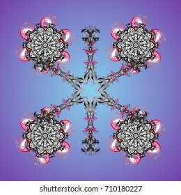Vector illustration. Christmas Stylized Snowflakes on a colored background.