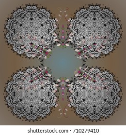 Vector illustration. Christmas Stylized Snowflakes on a Background.