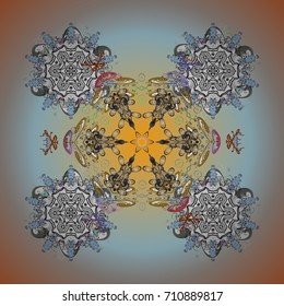 Vector illustration. Christmas Stylized Snowflakes on a Background.