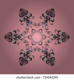 Vector illustration. Christmas Stylized Snowflakes on a colorful background.
