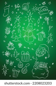 vector illustration of Christmas symbol Collection in sketch doodle
