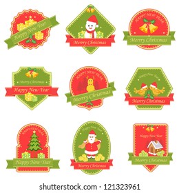 vector illustration of Christmas template with different object