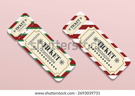 vector illustration of christmas ticket in vector
