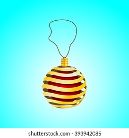vector illustration Christmas toy ball on a string