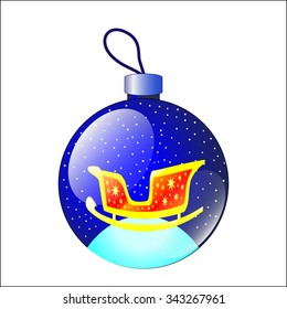 The vector illustration of the Christmas toy with the Santa Claus'es  isolated in the white background