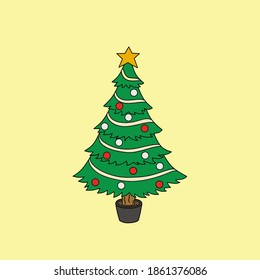 Vector illustration of christmas tree