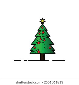Vector illustration of Christmas tree