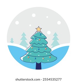 Vector illustration of a christmas tree