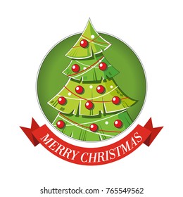 Vector Illustration of Christmas tree