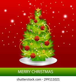 Vector illustration of a Christmas Tree background.
