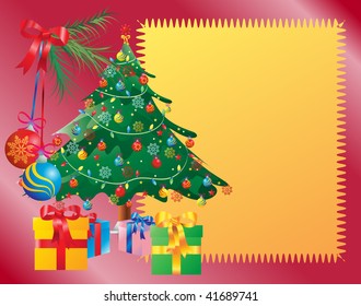 vector illustration, christmas tree banner, card concept.
