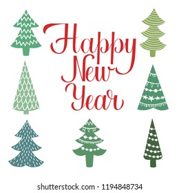 Vector illustration of Christmas tree. can be used as background for web pages, invitations, greeting cards, postcards, posters, prints, stickers, textile design, packaging design and so on.