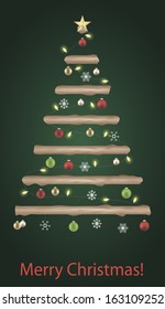 vector illustration of Christmas tree composition