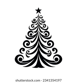 Vector illustration of a Christmas tree concept.