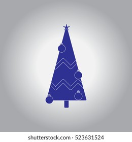 Vector illustration christmas tree decorated with balls