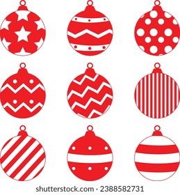 Vector illustration of Christmas tree decorations, warm Christmas festival.