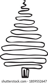 
vector illustration of christmas tree in doodle style