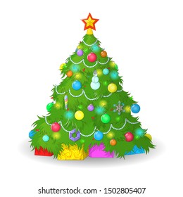 Vector illustration. Christmas tree. EPS 10