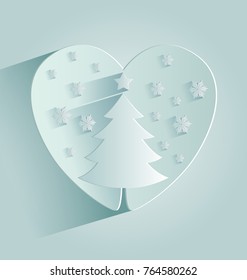 Vector Illustration Of A Christmas Tree In The Heart 