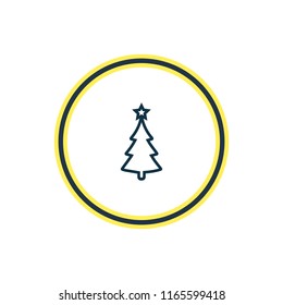 Vector illustration of christmas tree icon line. Beautiful event element also can be used as fir tree icon element.
